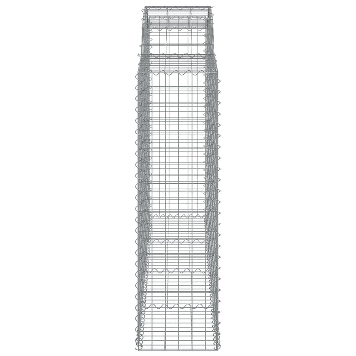 buede gabionkurve 7 stk. 200x50x140/160 cm galvaniseret jern