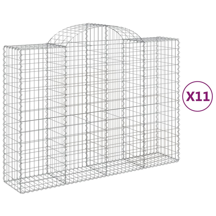 buede gabionkurve 11 stk. 200x50x140/160 cm galvaniseret jern