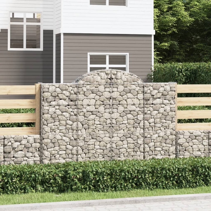 buede gabionkurve 11 stk. 200x50x140/160 cm galvaniseret jern