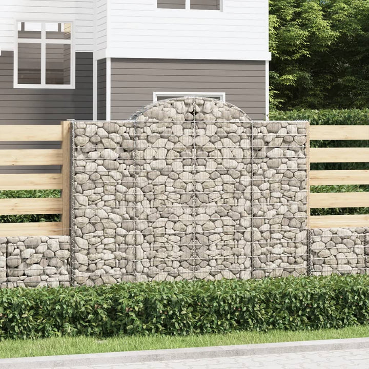 buede gabionkurve 2 stk. 200x50x160/180 cm galvaniseret jern