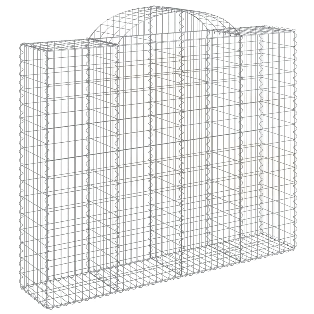buede gabionkurve 3 stk. 200x50x160/180 cm galvaniseret jern