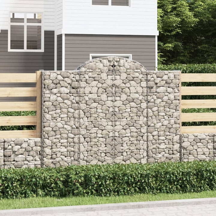 buede gabionkurve 3 stk. 200x50x160/180 cm galvaniseret jern