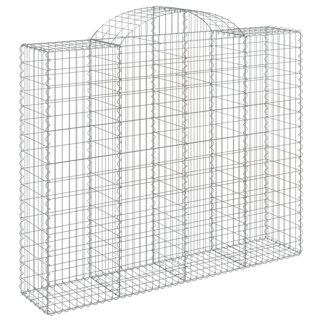 buede gabionkurve 7 stk. 200x50x160/180 cm galvaniseret jern