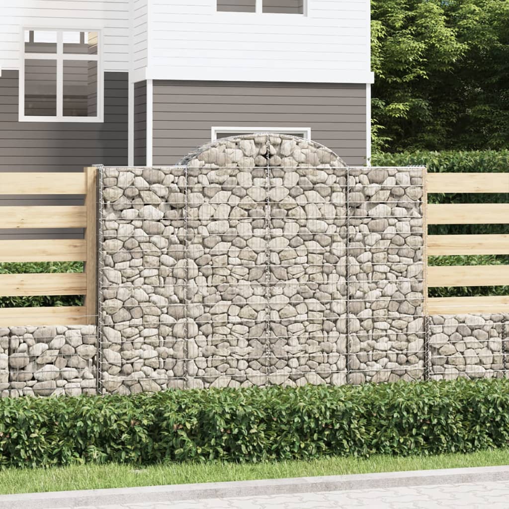 buede gabionkurve 9 stk. 200x50x160/180 cm galvaniseret jern