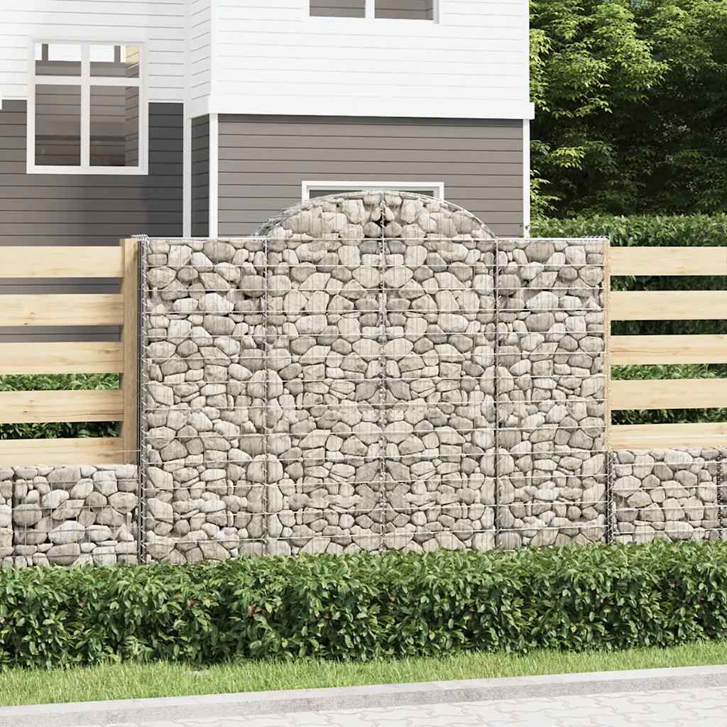 buede gabionkurve 15 stk. 200x50x160/180 cm galvaniseret jern