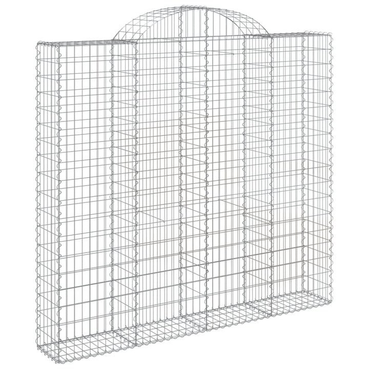buede gabionkurve 7 stk. 200x50x180/200 cm galvaniseret jern