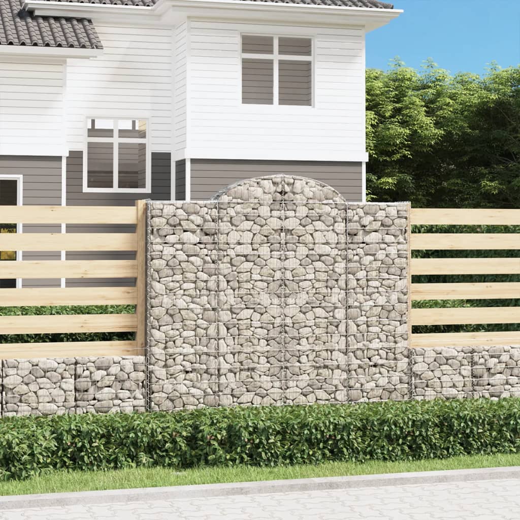 buede gabionkurve 7 stk. 200x50x180/200 cm galvaniseret jern