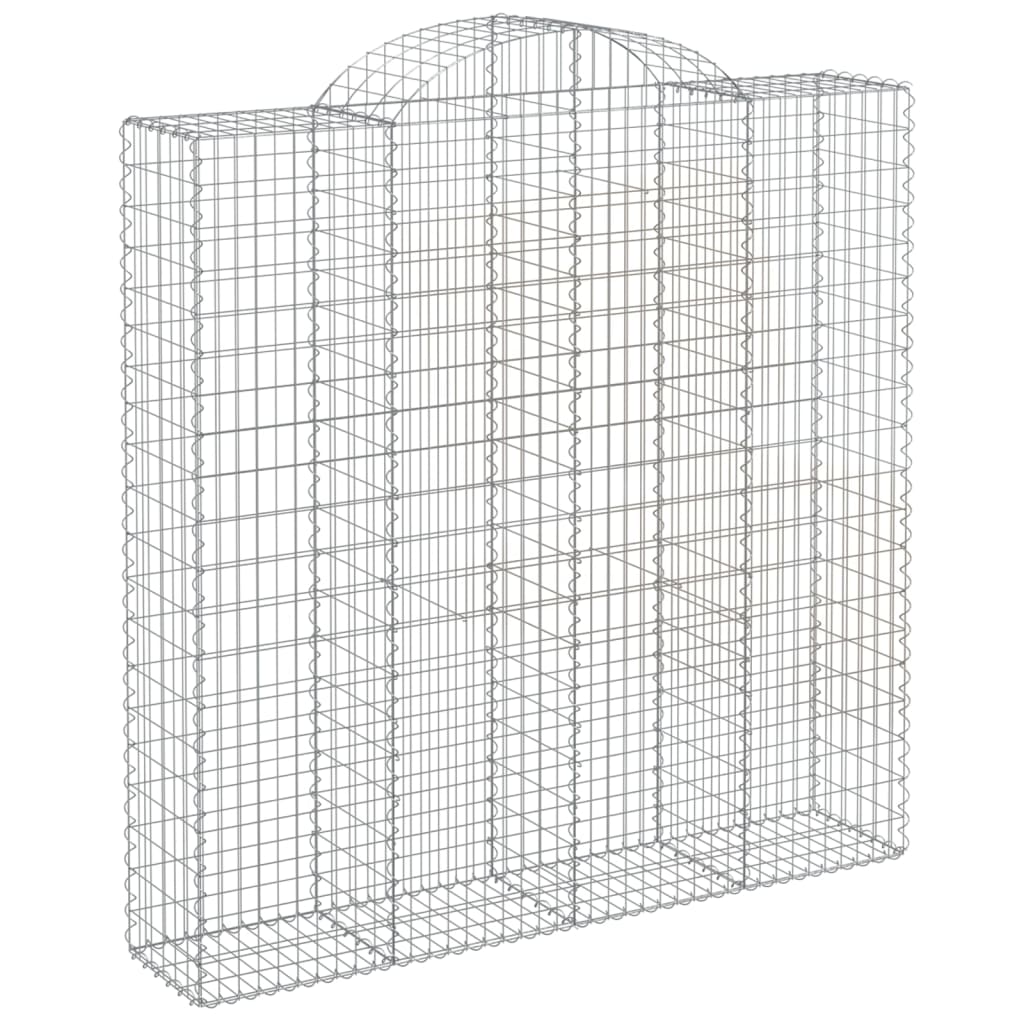 buede gabionkurve 3 stk. 200x50x200/220 cm galvaniseret jern