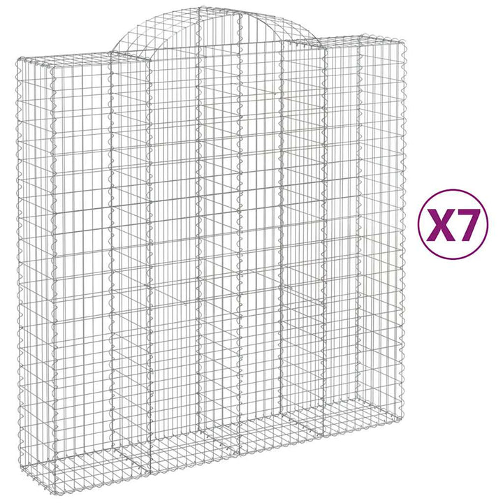 buede gabionkurve 7 stk. 200x50x200/220 cm galvaniseret jern
