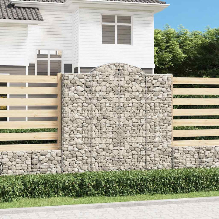 buede gabionkurve 7 stk. 200x50x200/220 cm galvaniseret jern