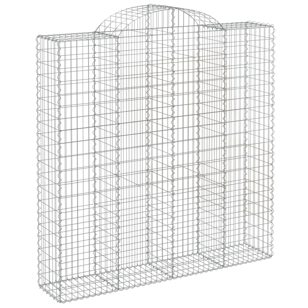 buede gabionkurve 8 stk. 200x50x200/220 cm galvaniseret jern
