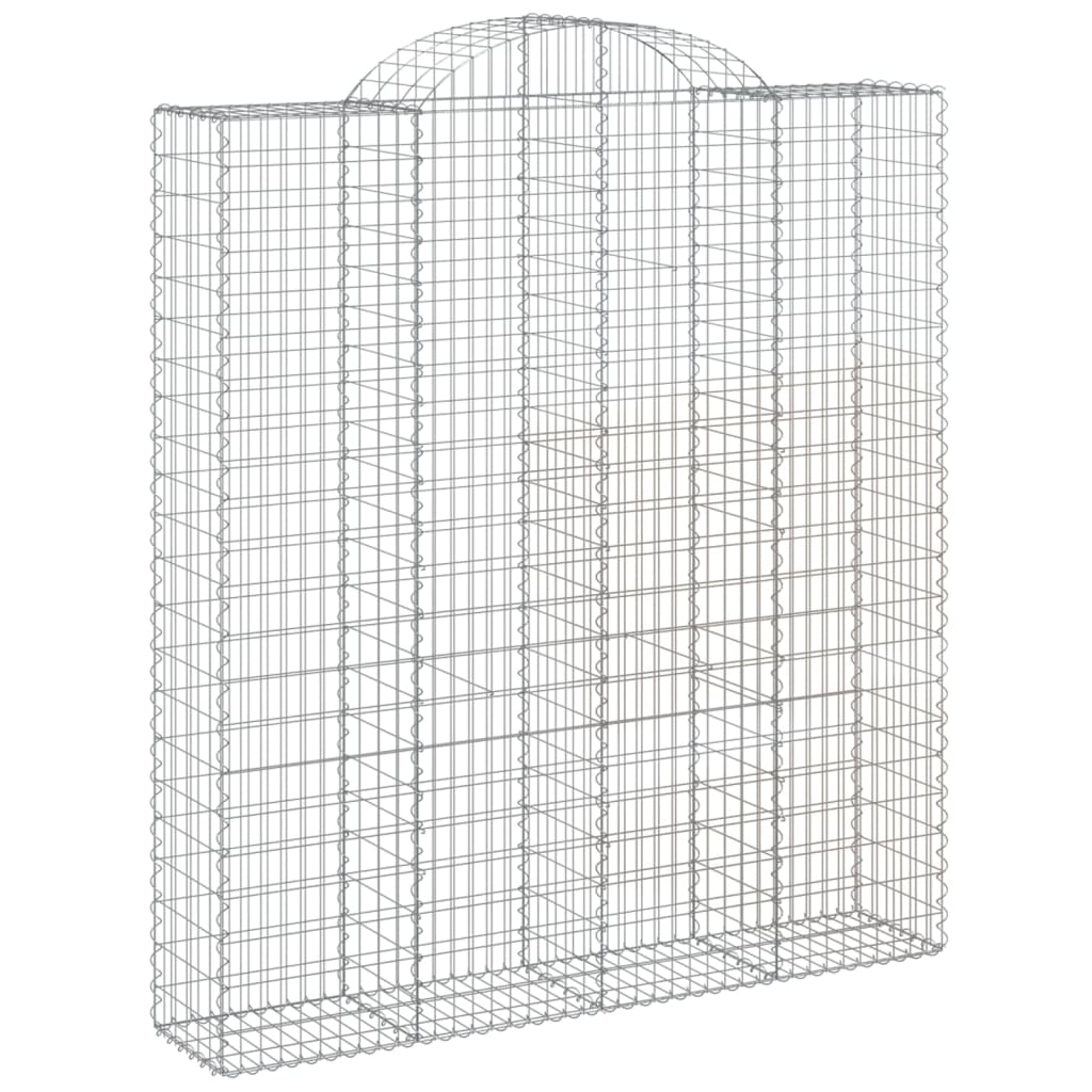 buede gabionkurve 6 stk. 200x50x220/240 cm galvaniseret jern