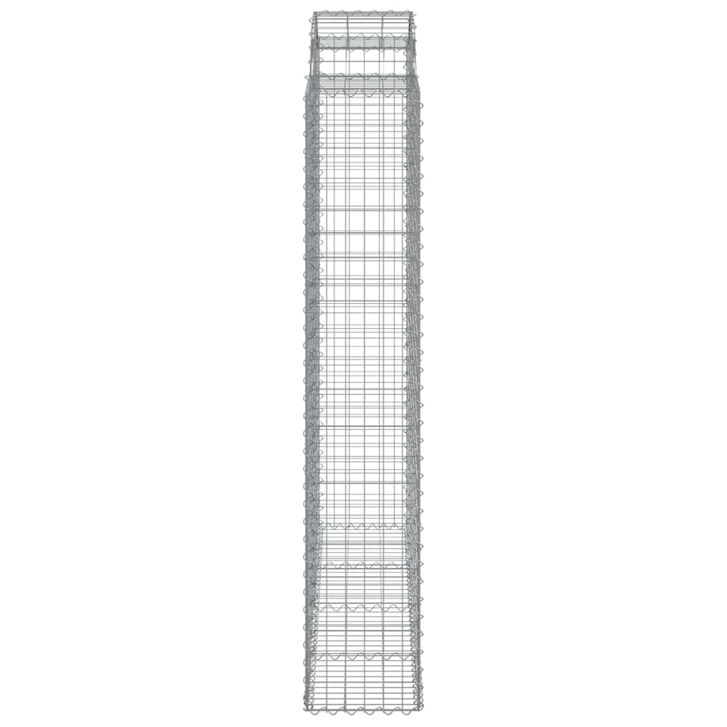 buede gabionkurve 6 stk. 200x50x220/240 cm galvaniseret jern