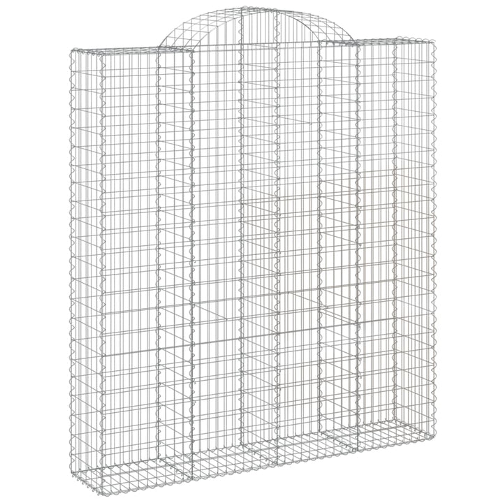 buede gabionkurve 7 stk. 200x50x220/240 cm galvaniseret jern