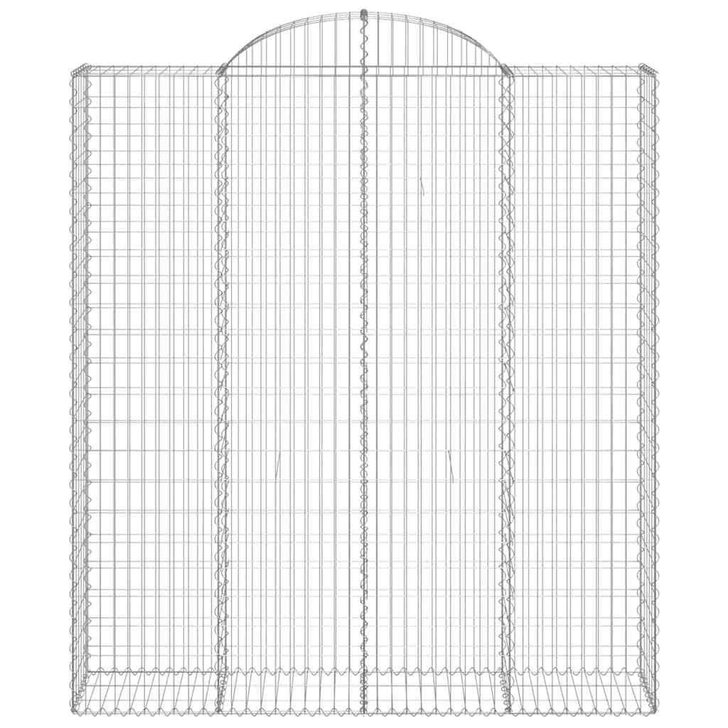 buede gabionkurve 9 stk. 200x50x220/240 cm galvaniseret jern
