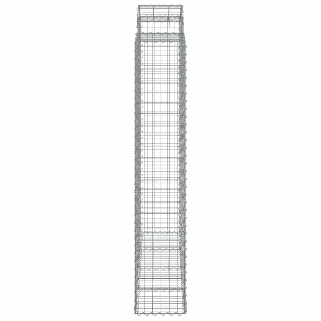 buede gabionkurve 9 stk. 200x50x220/240 cm galvaniseret jern