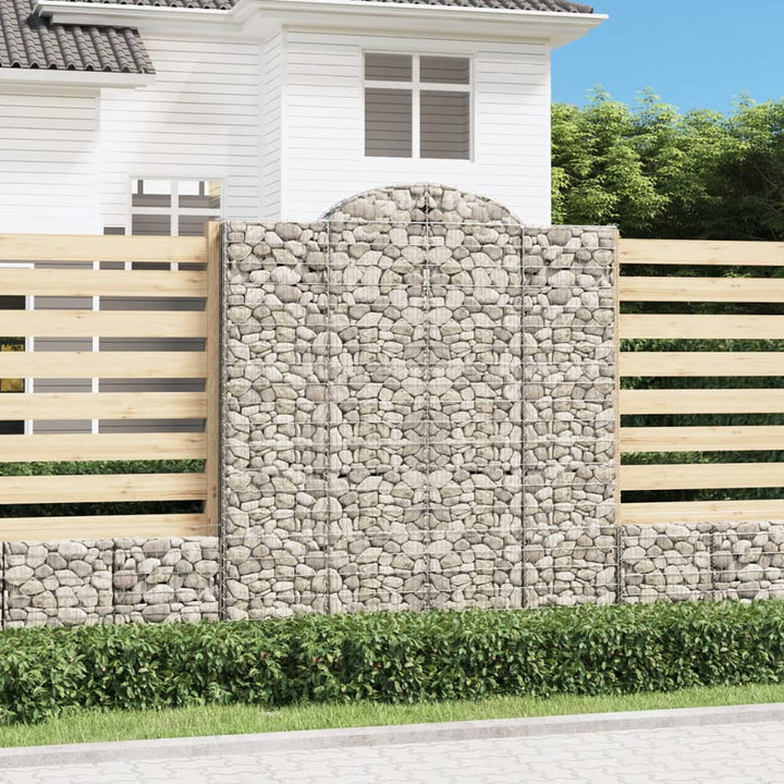 buede gabionkurve 13 stk. 200x50x220/240 cm galvaniseret jern