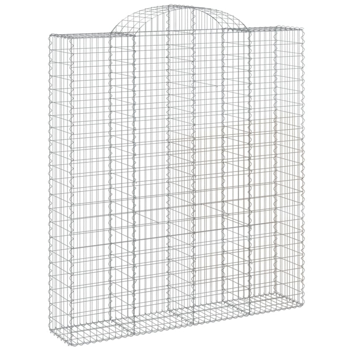 buede gabionkurve 15 stk. 200x50x220/240 cm galvaniseret jern
