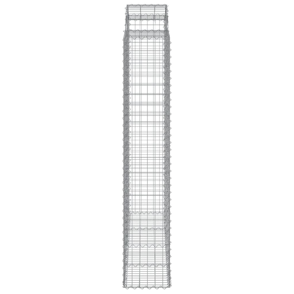 buede gabionkurve 15 stk. 200x50x220/240 cm galvaniseret jern