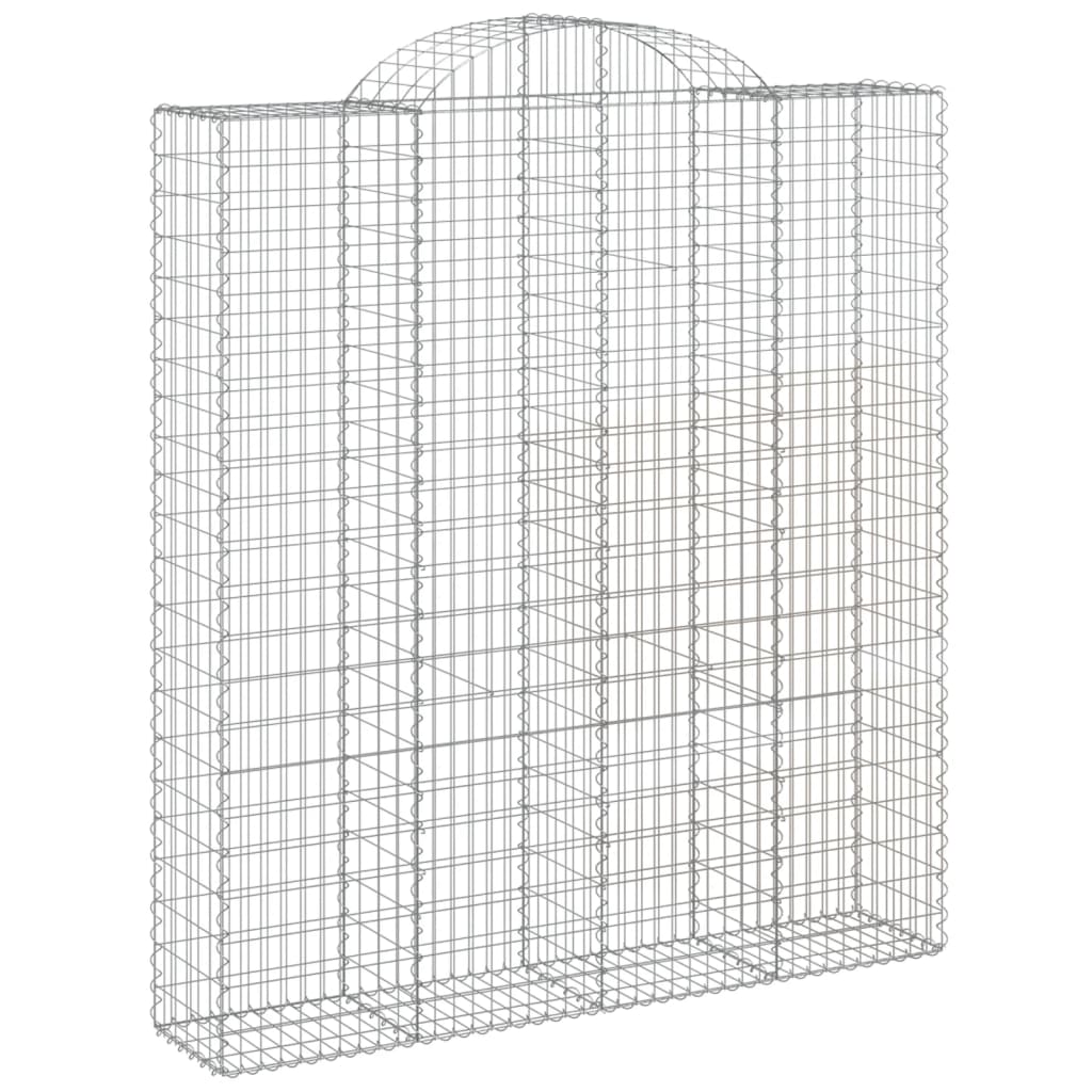 buede gabionkurve 18 stk. 200x50x220/240 cm galvaniseret jern