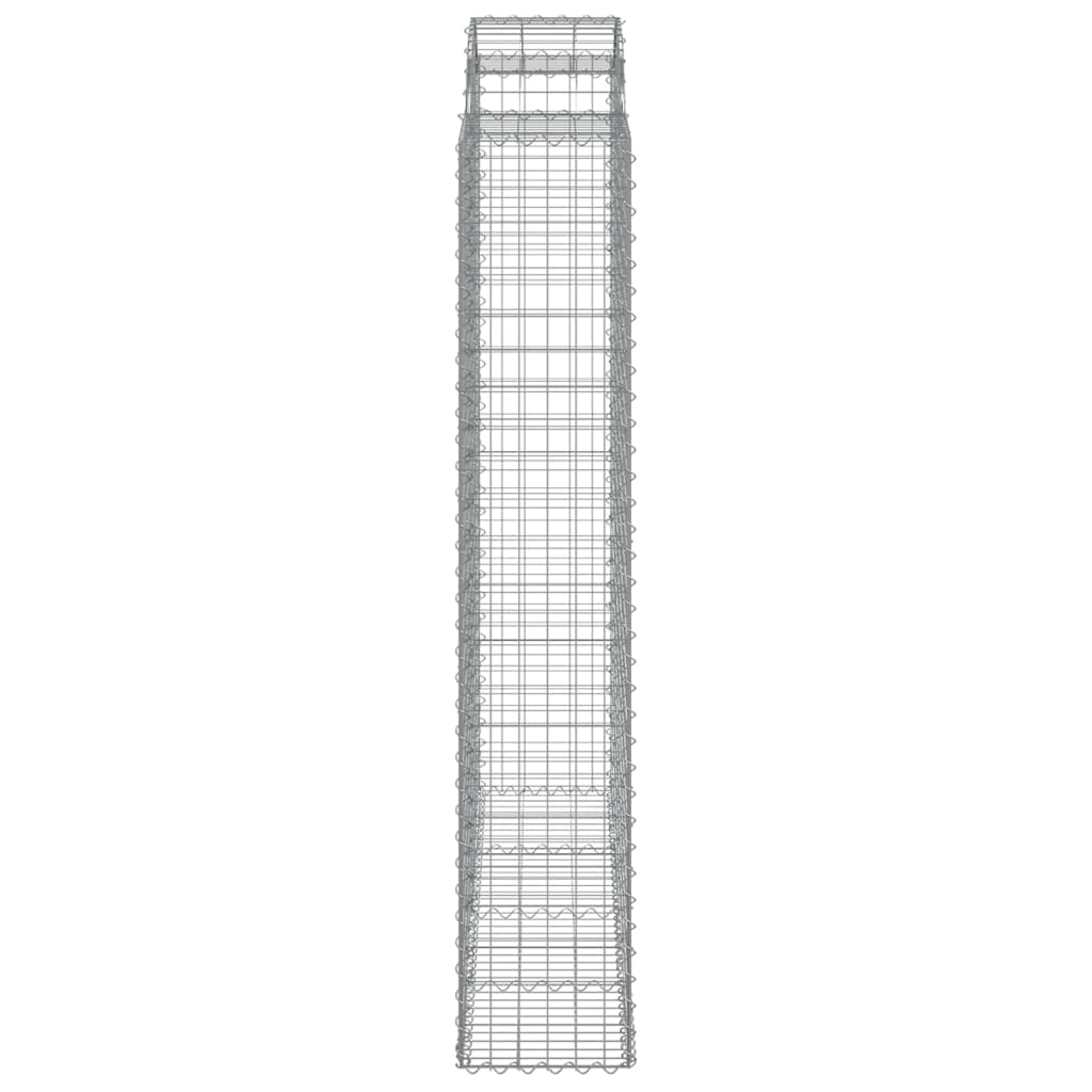buede gabionkurve 18 stk. 200x50x220/240 cm galvaniseret jern