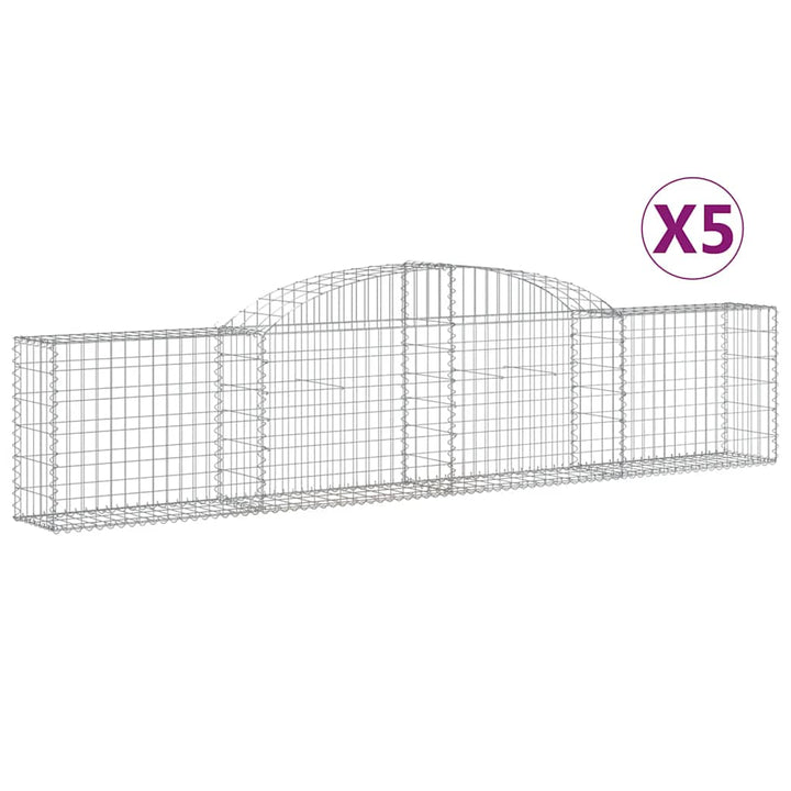 buede gabionkurve 5 stk. 300x30x60/80 cm galvaniseret jern