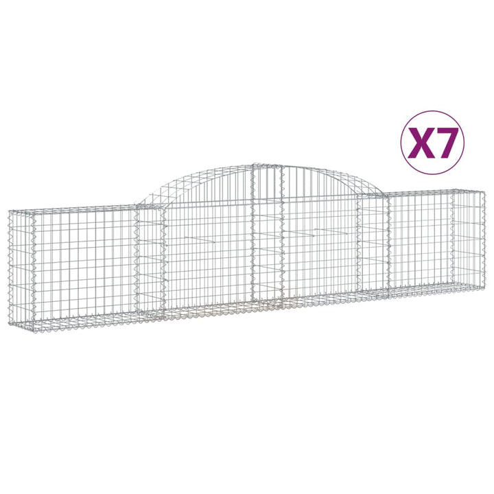 buede gabionkurve 7 stk. 300x30x60/80 cm galvaniseret jern