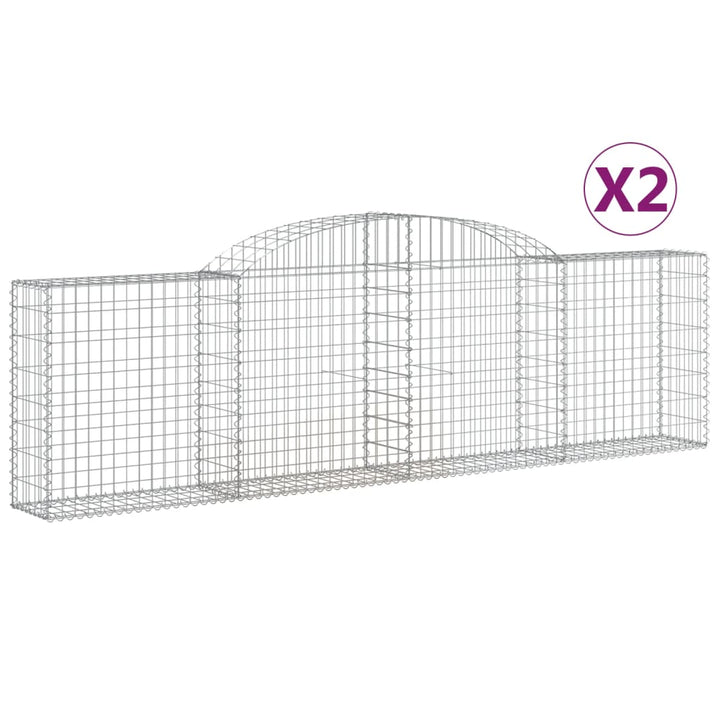 buede gabionkurve 2 stk. 300x30x80/100 cm galvaniseret jern
