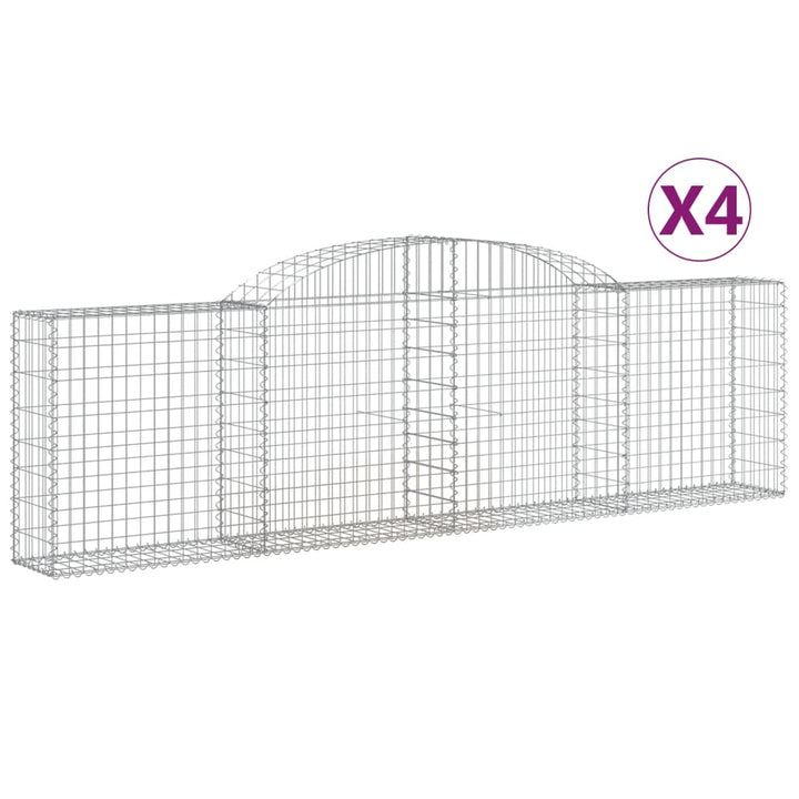 buede gabionkurve 4 stk. 300x30x80/100 cm galvaniseret jern