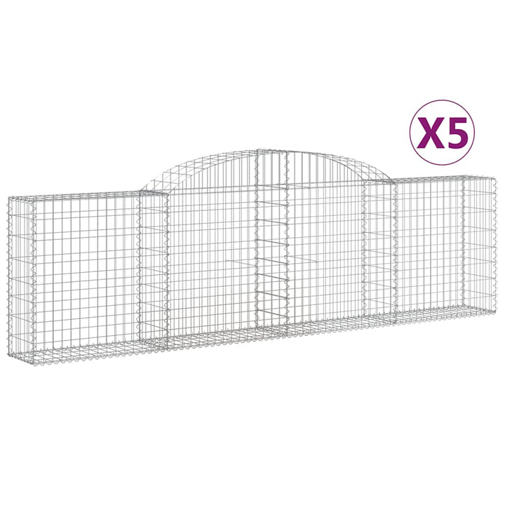 buede gabionkurve 5 stk. 300x30x80/100 cm galvaniseret jern
