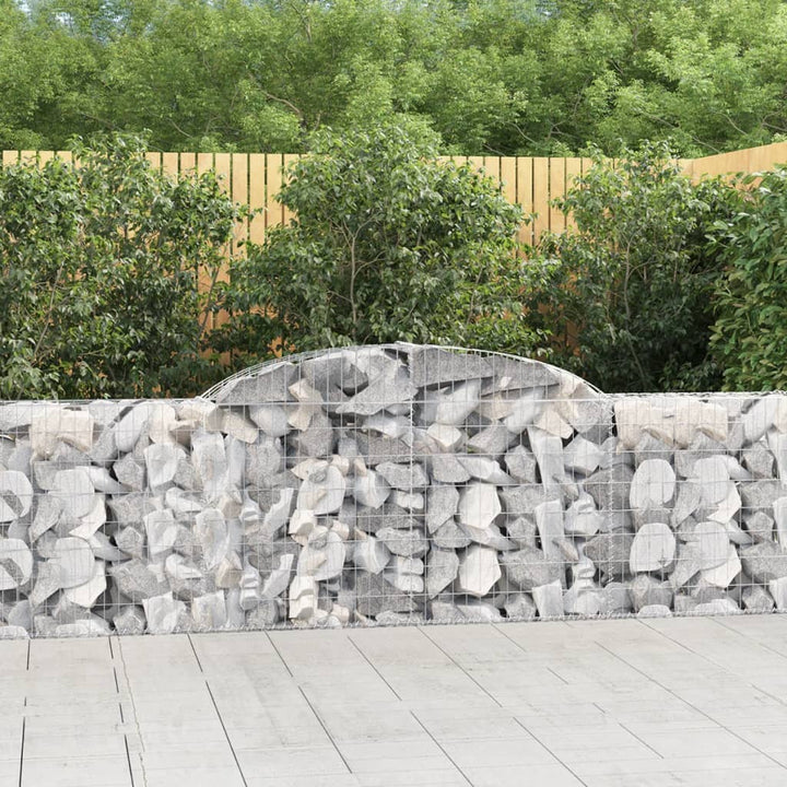 buede gabionkurve 8 stk. 300x30x80/100 cm galvaniseret jern
