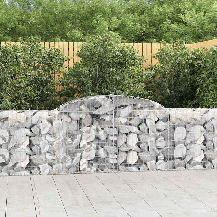buede gabionkurve 12 stk. 300x30x80/100 cm galvaniseret jern