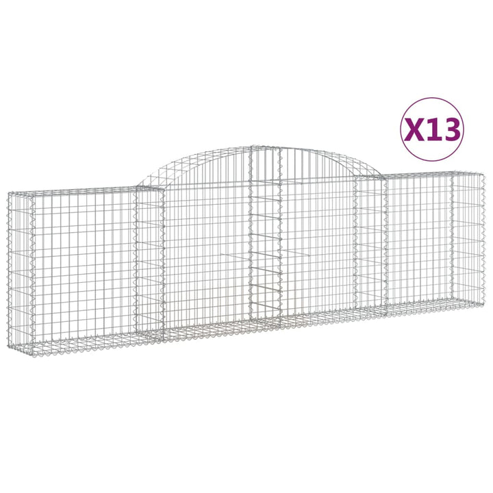 buede gabionkurve 13 stk. 300x30x80/100 cm galvaniseret jern