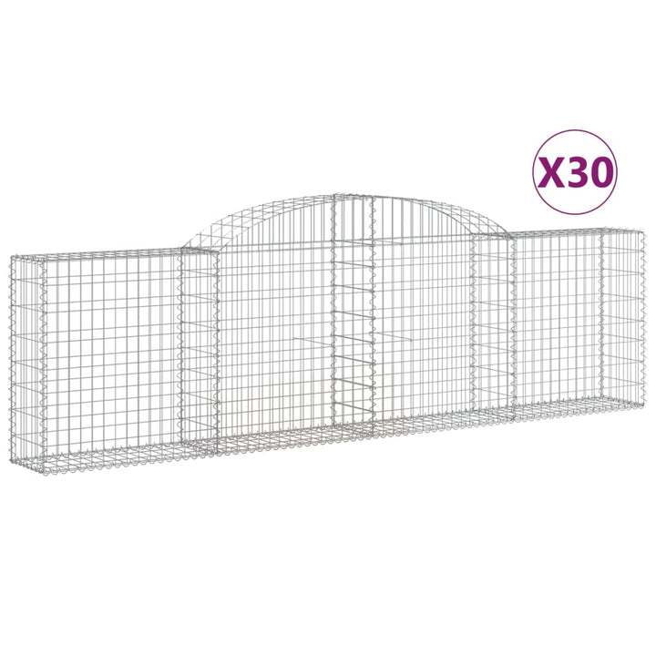 buede gabionkurve 30 stk. 300x30x80/100 cm galvaniseret jern