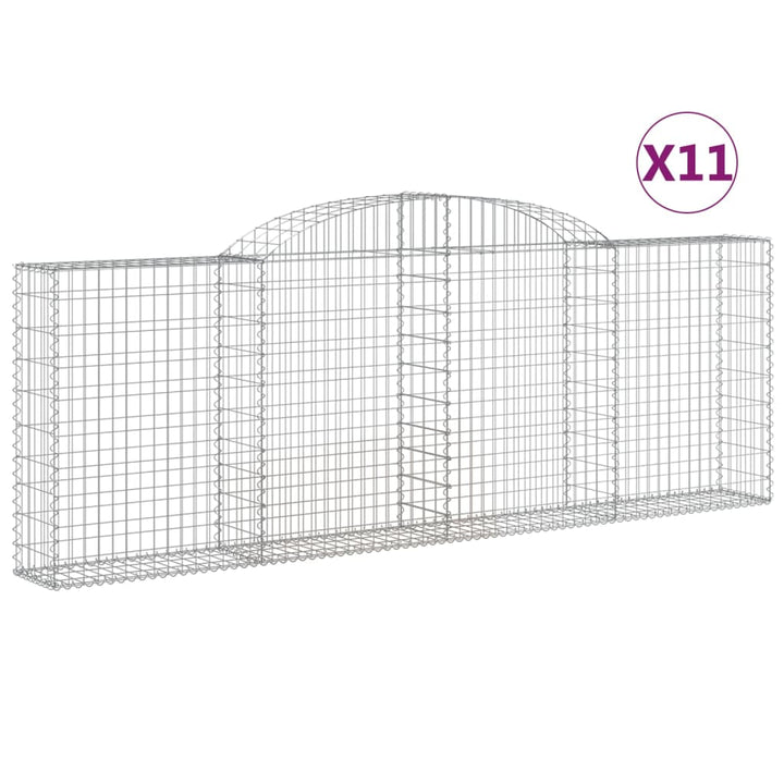 buede gabionkurve 11 stk. 300x30x100/120 cm galvaniseret jern