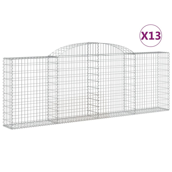 buede gabionkurve 13 stk. 300x30x100/120 cm galvaniseret jern