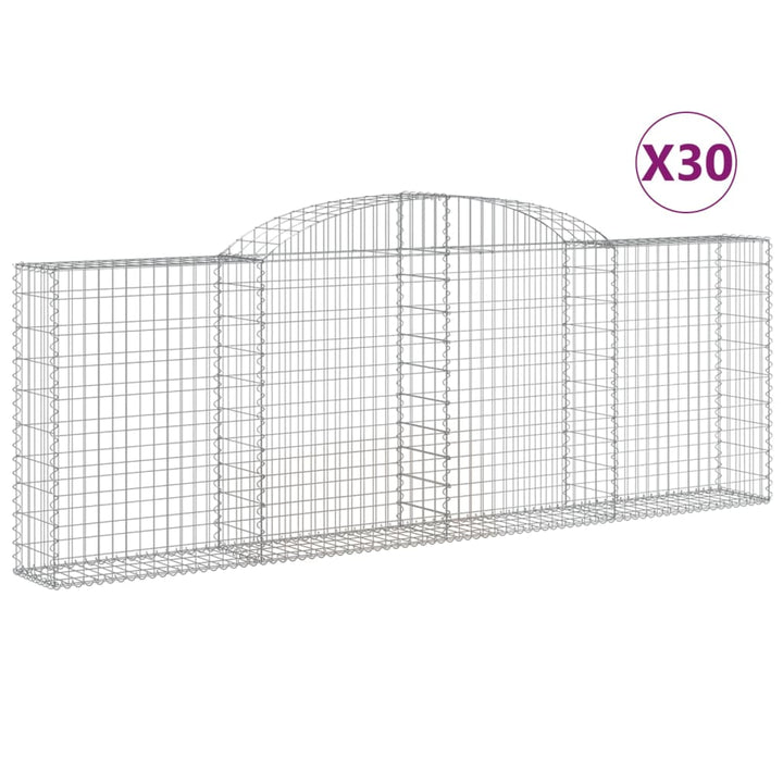 buede gabionkurve 30 stk. 300x30x100/120 cm galvaniseret jern