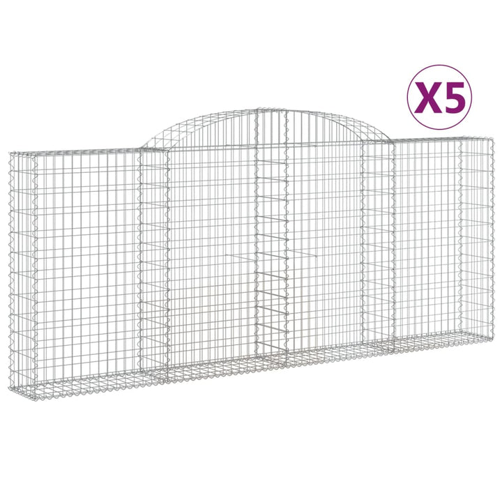 buede gabionkurve 5 stk. 300x30x120/140 cm galvaniseret jern