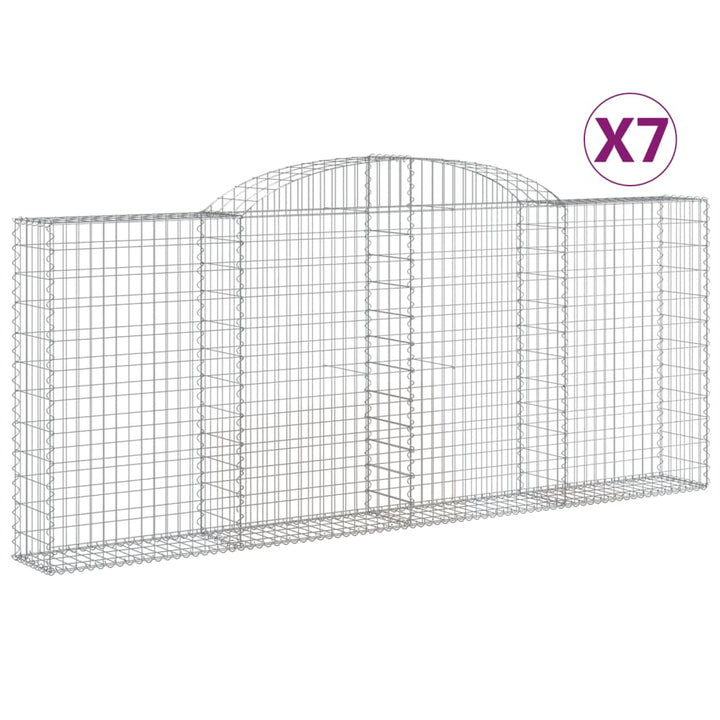 buede gabionkurve 7 stk. 300x30x120/140 cm galvaniseret jern