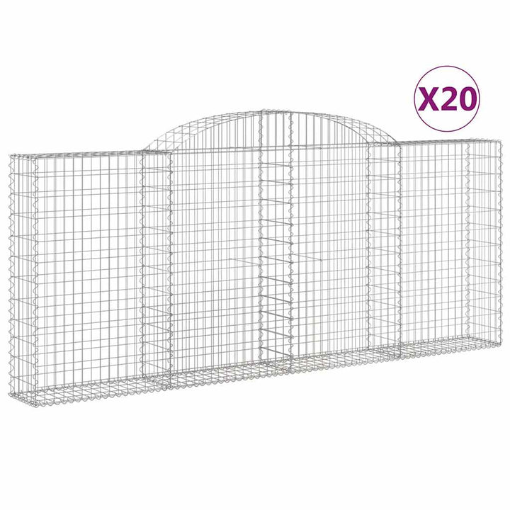 buede gabionkurve 20 stk. 300x30x120/140 cm galvaniseret jern