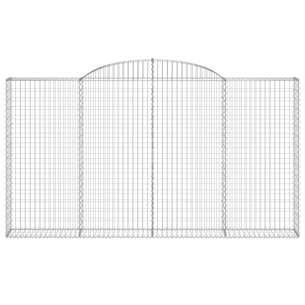buede gabionkurve 2 stk. 300x30x160/180 cm galvaniseret jern