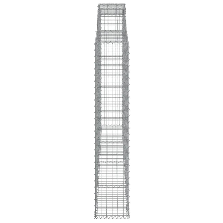 buede gabionkurve 2 stk. 300x30x160/180 cm galvaniseret jern