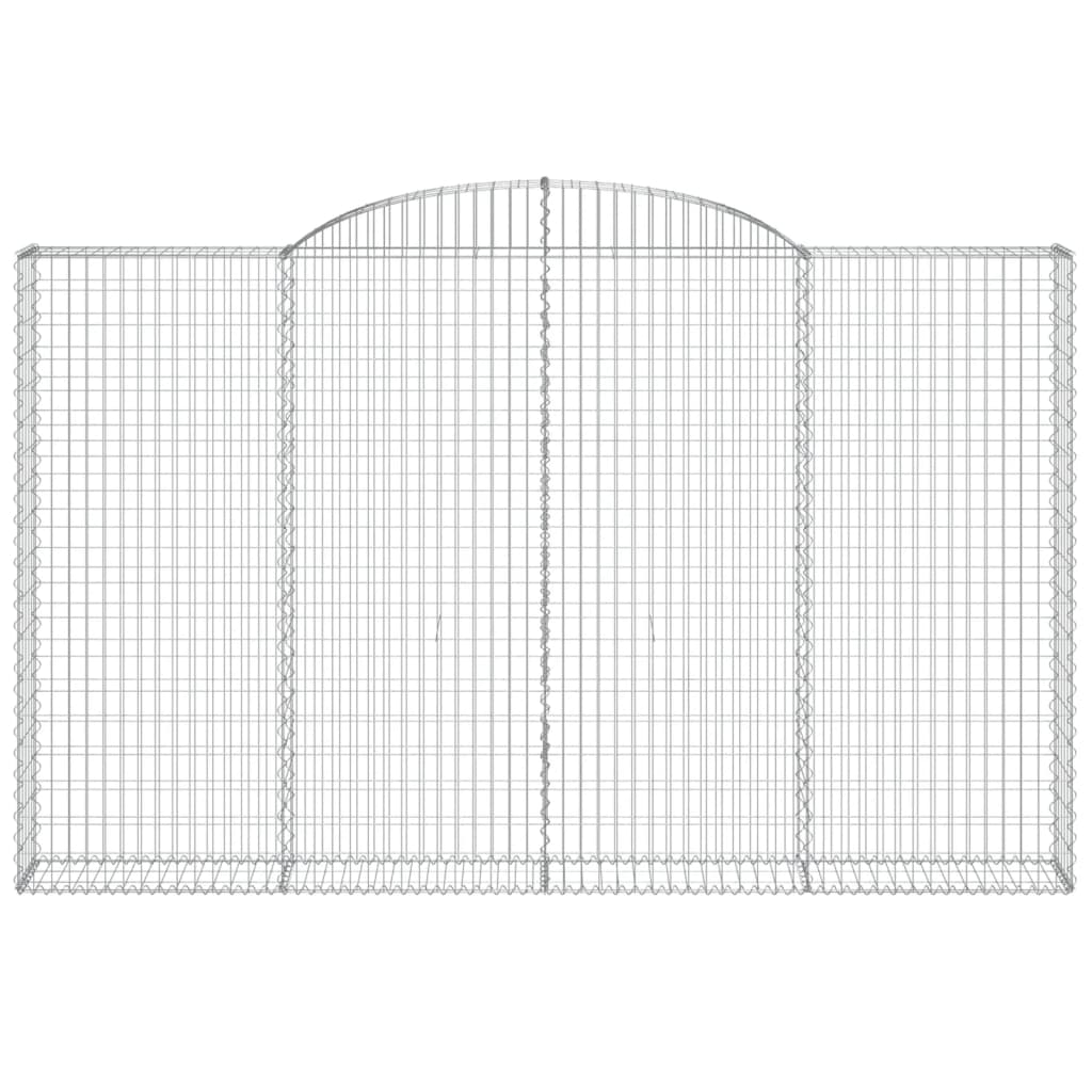 buede gabionkurve 2 stk. 300x30x180/200 cm galvaniseret jern