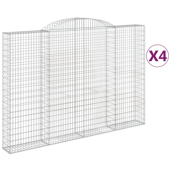 buede gabionkurve 4 stk. 300x30x200/220 cm galvaniseret jern