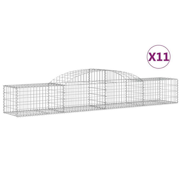 buede gabionkurve 11 stk. 300x50x40/60 cm galvaniseret jern
