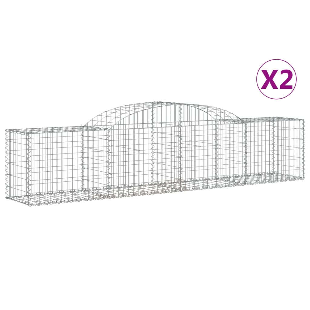 buede gabionkurve 2 stk. 300x50x60/80 cm galvaniseret jern