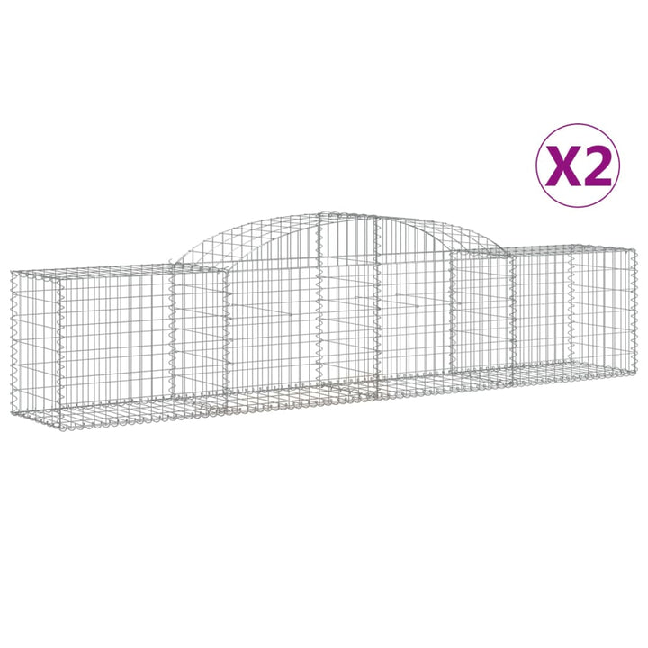 buede gabionkurve 2 stk. 300x50x60/80 cm galvaniseret jern