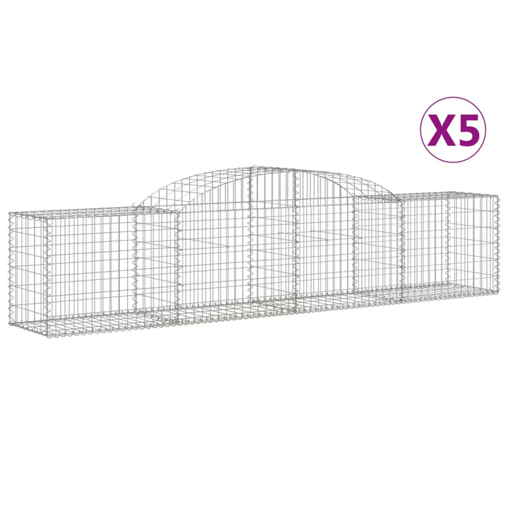 buede gabionkurve 5 stk. 300x50x60/80 cm galvaniseret jern