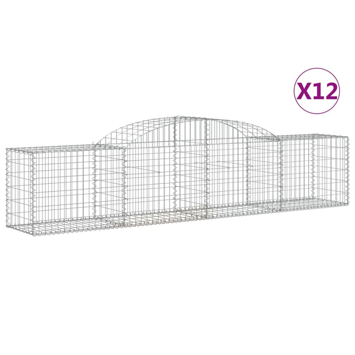 buede gabionkurve 12 stk. 300x50x60/80 cm galvaniseret jern
