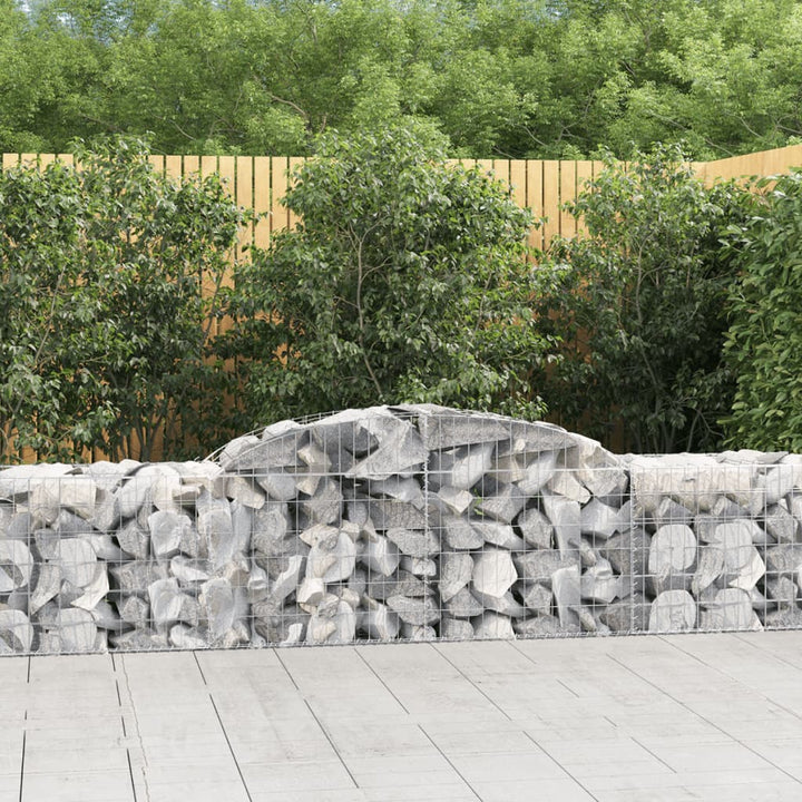 buede gabionkurve 12 stk. 300x50x60/80 cm galvaniseret jern